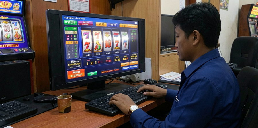 ”Player reads a slot info panel”